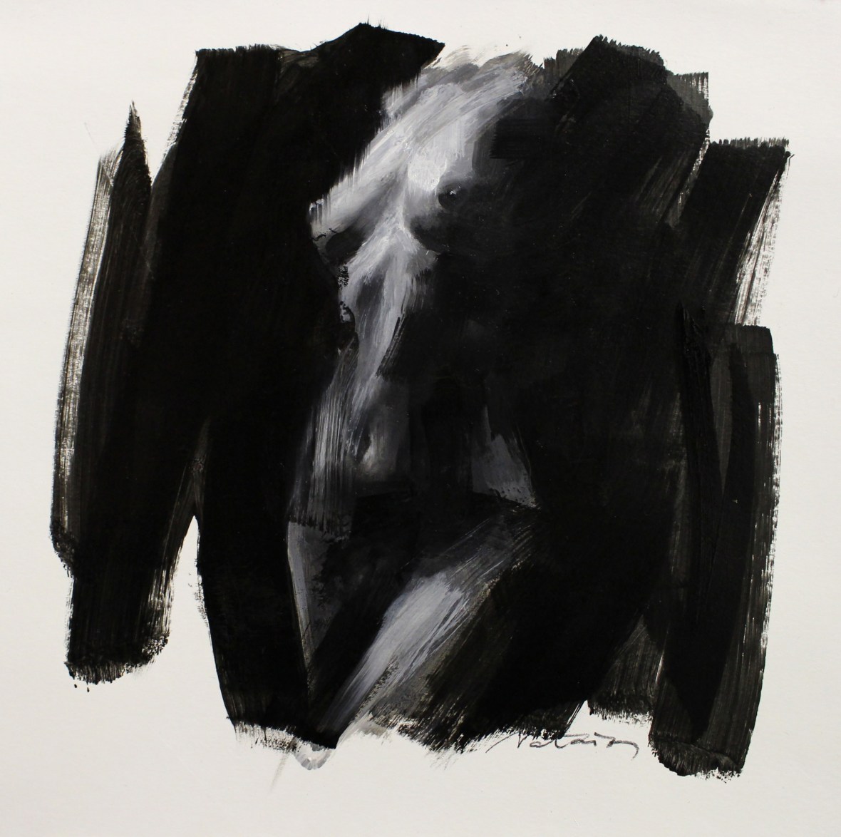 Nude No.10, oil on paper 22x22 cm