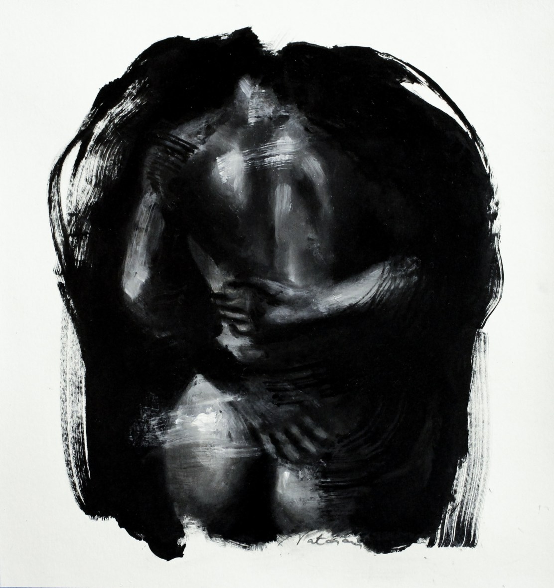 Nude No.14, oil on paper, 22x20 cm