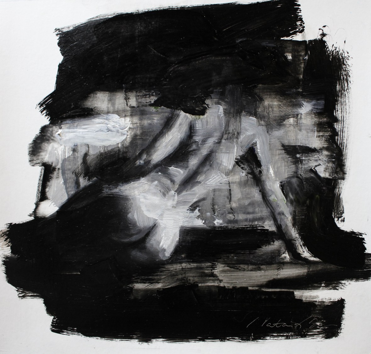 Nude No.8, oil on paper, 22x22 cm